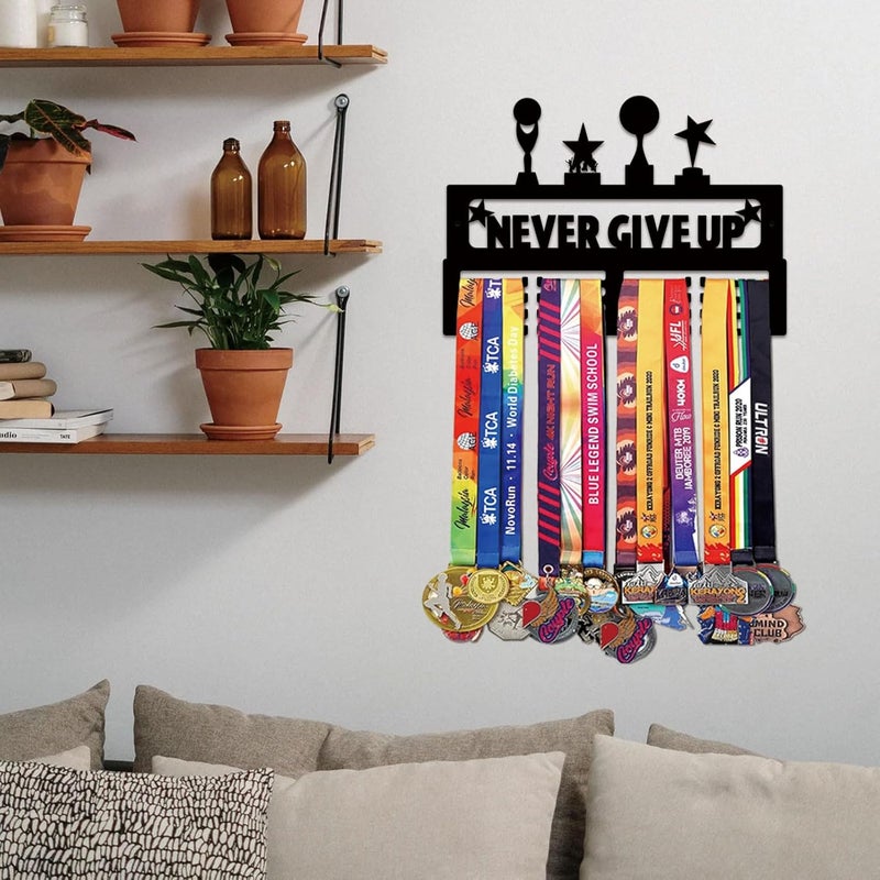Resama Medal Hanger Holder Display Wall Rack Frame Shelf-Medal Hanger Awards Ribbon Soccer,Gymnastics,Holder Display Rack for 60 Medals - Image 3